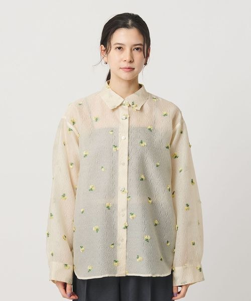 新品未使用！フラワーモチーフ ジャガード シャツ ウォッシャブル BEAUTY&YOUTH UNITED ARROWS（ビューティーアンドユースユナイテッド