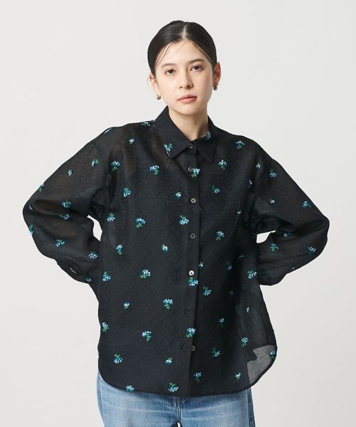 ビューティー&ユース　ユナイテッドアローズ 　フラワーモチーフジャガードシャツ BEAUTY&YOUTH UNITED ARROWS（ビューティーアンドユースユナイテッド
