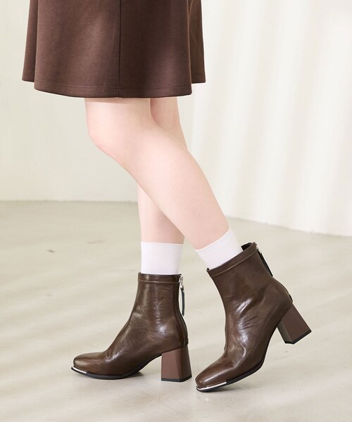 ORiental TRaffic（オリエンタルトラフィック）の「メタリックトゥパーツヒールショートブーツ/51426（その他・レディース・ブラック/ブラウン・S/M/L/LL）」の7枚目の写真