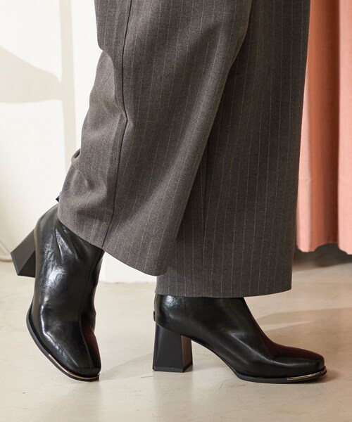 ORiental TRaffic（オリエンタルトラフィック）の「メタリックトゥパーツヒールショートブーツ/51426（その他・レディース・ブラック/ブラウン・S/M/L/LL）」の4枚目の写真