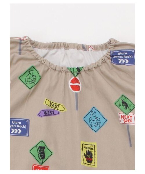 HAKKA KIDS（ハッカキッズ）の「ロードサインプリントジャンパースカート（スカート・キッズ・ベージュ・100/110/120/130）」の3枚目の写真