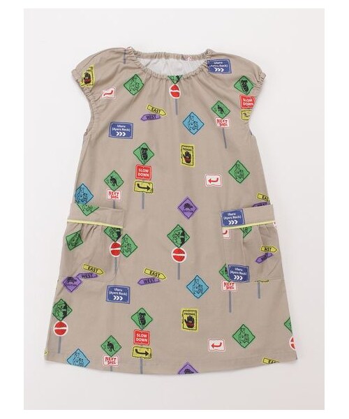 HAKKA KIDS（ハッカキッズ）の「ロードサインプリントジャンパースカート（スカート・キッズ・ベージュ・100/110/120/130）」の7枚目の写真