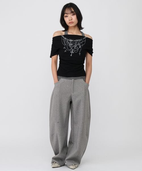 ALAND（エーランド）の「3.3 Field Trip／スタッズカーブスウェットパンツ（その他・グレー(15)/ブラック(19)・S/M）」の4枚目の写真