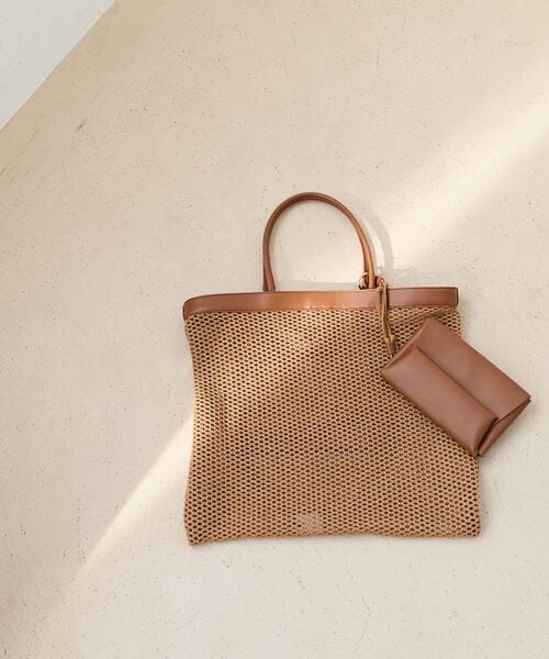 Andemiu（アンデミュウ）の「メッシュスクエアトート（バッグ・ホワイト(08)/ブラウン(58)・F）」の2枚目の写真