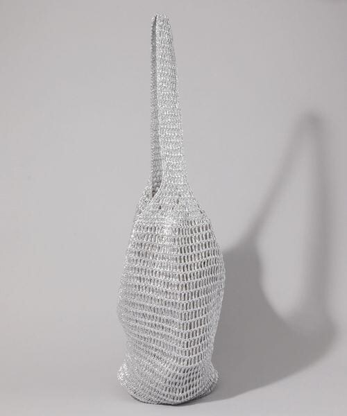 JEANASIS（ジーナシス）の「メタリッククロシェBAG（バッグ・シルバー(12)・FREE）」の2枚目の写真