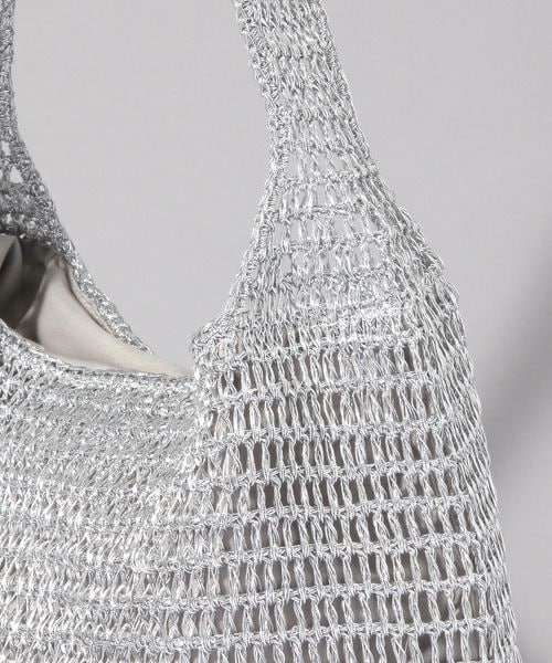 JEANASIS（ジーナシス）の「メタリッククロシェBAG（バッグ・シルバー(12)・FREE）」の5枚目の写真