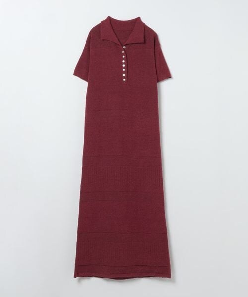 JEANASIS（ジーナシス）の「ミニブークレニットポロワンピース（ワンピース/ドレス・ブラック系その他(09)/グレー系その他(12)/レッド系その他(35)・FREE）」の3枚目の写真