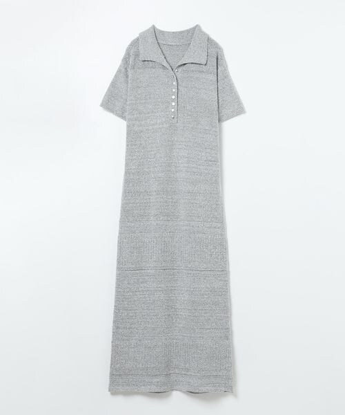 JEANASIS（ジーナシス）の「ミニブークレニットポロワンピース（ワンピース/ドレス・ブラック系その他(09)/グレー系その他(12)/レッド系その他(35)・FREE）」の2枚目の写真
