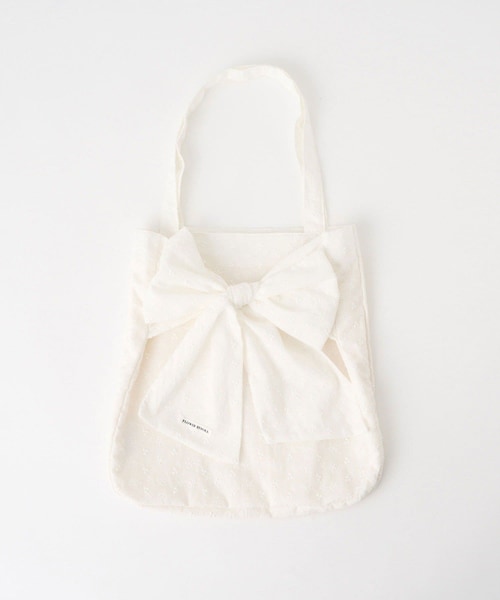 OLIVE des OLIVE（オリーブデオリーブ）の「リボントートバッグ（ショルダーバッグ・レディース・サックスブルー/オフホワイト・FREE）」の2枚目の写真