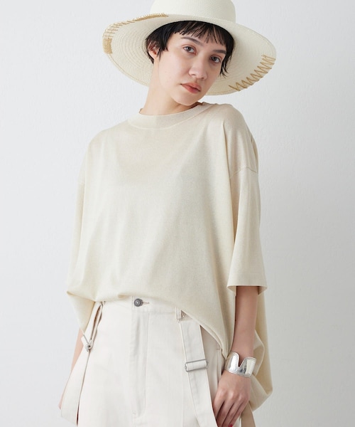 Whim Gazette（ウィムガゼット）の「ラメニットTEE（ニット/セーター・レディース・シルバー/ゴールド・F）」の2枚目の写真