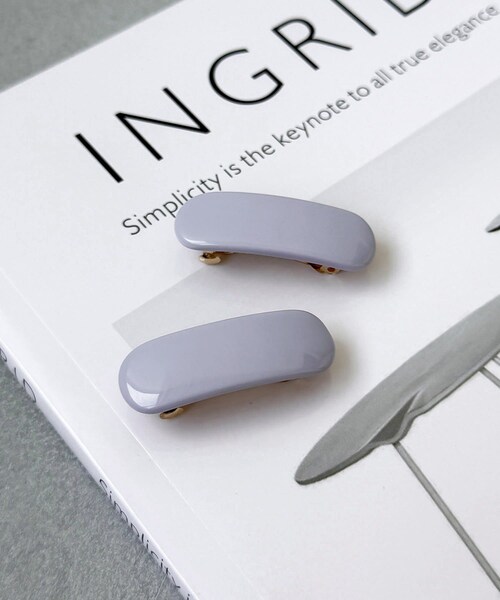 3coins（3coins）の「ムジミニバレッタ2個セット（バレッタ/ヘアクリップ・レディース・アイボリー/パープル/ブラウン・FREE）」の3枚目の写真