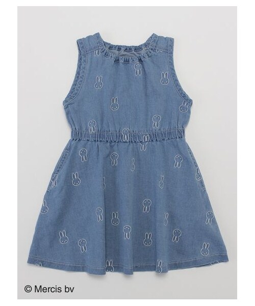 HAKKA KIDS(ハッカキッズ)の「【ミッフィー】総柄刺繍デニムワンピース(スカート・キッズ・ブルー・100/110/120/130)」の6枚目の写真