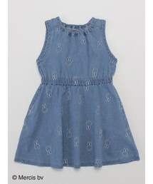 HAKKA KIDS | 【ミッフィー】総柄刺繍デニムワンピース