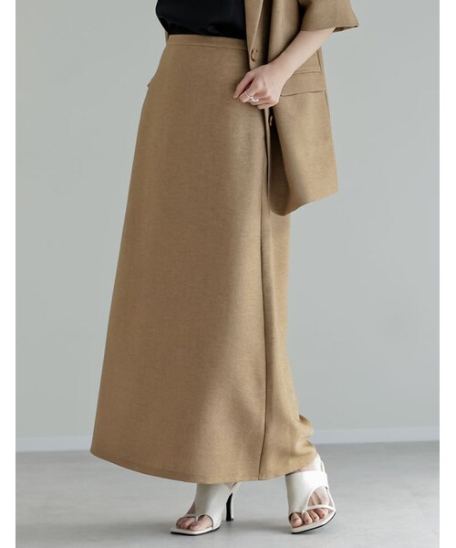 Re:EDIT（リエディ）の「ホップサックナロースカート - スカート通販 | 人気レディースファッション - Re:EDIT（リエディ）（その他・レディース・ブラック/グレー/ブラウン/イエローベージュ・SC/M/L）」の5枚目の写真