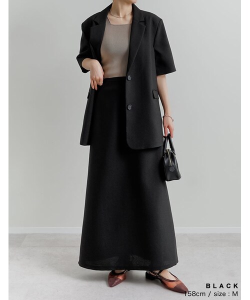 Re:EDIT（リエディ）の「ホップサックナロースカート - スカート通販 | 人気レディースファッション - Re:EDIT（リエディ）（その他・レディース・ブラック/グレー/ブラウン/イエローベージュ・SC/M/L）」の13枚目の写真