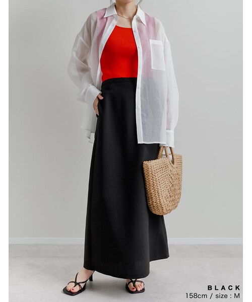 Re:EDIT（リエディ）の「ホップサックナロースカート - スカート通販 | 人気レディースファッション - Re:EDIT（リエディ）（その他・レディース・ブラック/グレー/ブラウン/イエローベージュ・SC/M/L）」の21枚目の写真