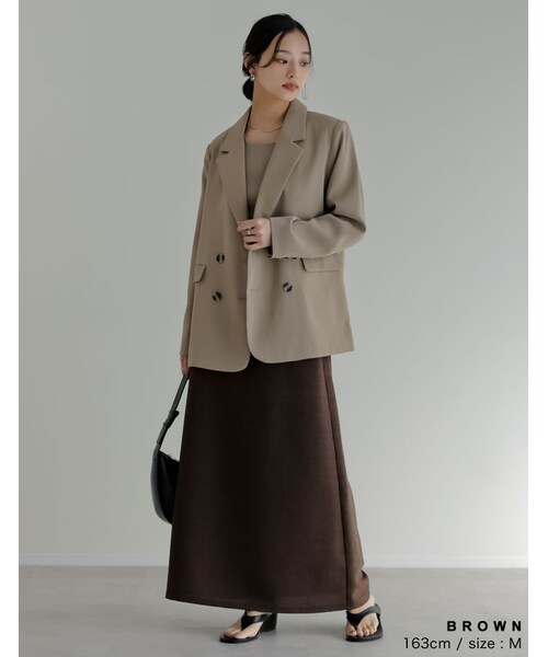 Re:EDIT（リエディ）の「ホップサックナロースカート - スカート通販 | 人気レディースファッション - Re:EDIT（リエディ）（その他・レディース・ブラック/グレー/ブラウン/イエローベージュ・SC/M/L）」の15枚目の写真