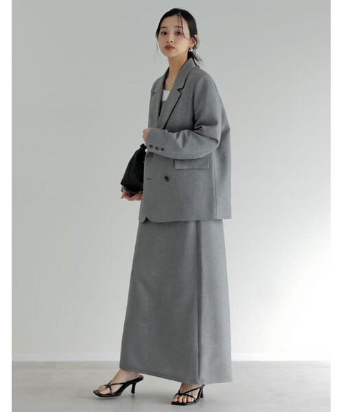 Re:EDIT（リエディ）の「ホップサックナロースカート - スカート通販 | 人気レディースファッション - Re:EDIT（リエディ）（その他・レディース・ブラック/グレー/ブラウン/イエローベージュ・SC/M/L）」の22枚目の写真