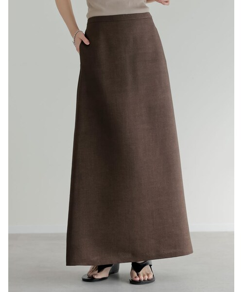 Re:EDIT（リエディ）の「ホップサックナロースカート - スカート通販 | 人気レディースファッション - Re:EDIT（リエディ）（その他・レディース・ブラック/グレー/ブラウン/イエローベージュ・SC/M/L）」の4枚目の写真