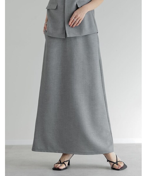 Re:EDIT（リエディ）の「ホップサックナロースカート - スカート通販 | 人気レディースファッション - Re:EDIT（リエディ）（その他・レディース・ブラック/グレー/ブラウン/イエローベージュ・SC/M/L）」の3枚目の写真