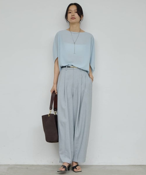 GALLARDAGALANTE（ガリャルダガランテ）の「【3/20(金) 8:00～予約開始】【1本でサマになる】ダブルタックカーブスラックス（スラックス・レディース・ブラック/グレー/ベージュ・0/1）」の2枚目の写真