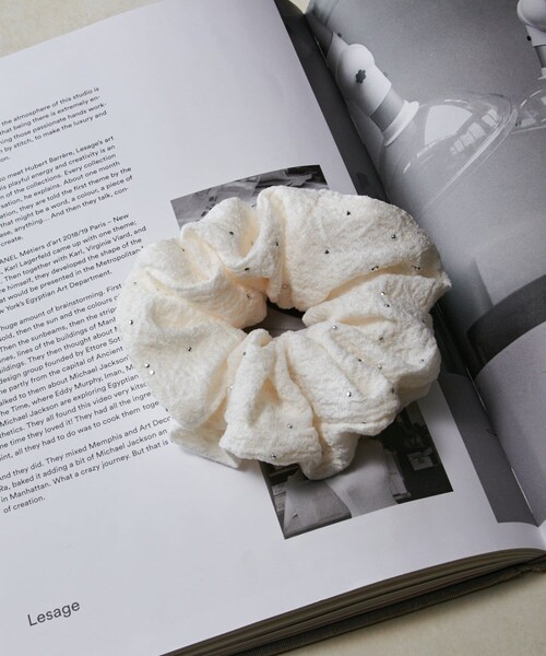 Lattice（Lattice）の「ストーンぽこぽこシュシュ（シュシュ・レディース・グレー/グリーン/アイボリー/イエロー・FREE）」の2枚目の写真