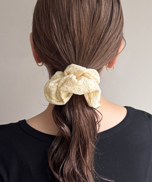 Lattice（Lattice）の「ストーンぽこぽこシュシュ（シュシュ・レディース・グレー/グリーン/アイボリー/イエロー・FREE）」の4枚目の写真