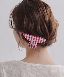 Lattice | チェックフラワークリップ(バレッタ/ヘアクリップ)