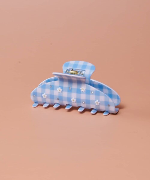 Lattice（Lattice）の「チェックフラワークリップ（バレッタ/ヘアクリップ・レディース・レッド/ブラック/ブルー・FREE）」の3枚目の写真