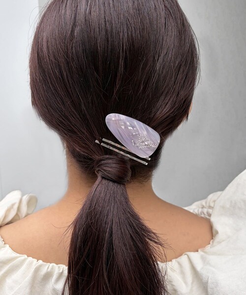 Lattice（Lattice）の「ニュアンスクリップセット(3P)（バレッタ/ヘアクリップ・レディース・グレー/パープル/アイボリー・FREE）」の3枚目の写真