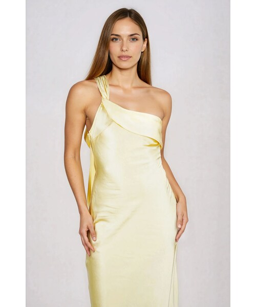 TOBI（-）の「Turn Glam One Shoulder Satin Maxi Dress - Butter（ワンピース/ドレス・レディース・other）」の3枚目の写真