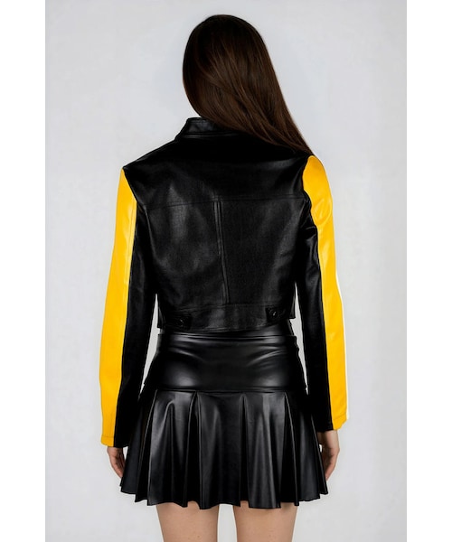 TOBI（-）の「Night Rider Cropped Moto Jacket - Black/Yellow（その他・レディース・other）」の3枚目の写真