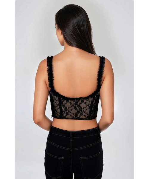 TOBI（-）の「Amp the Night Mesh Lace Cami Top - Black（トップス・レディース・other）」の2枚目の写真