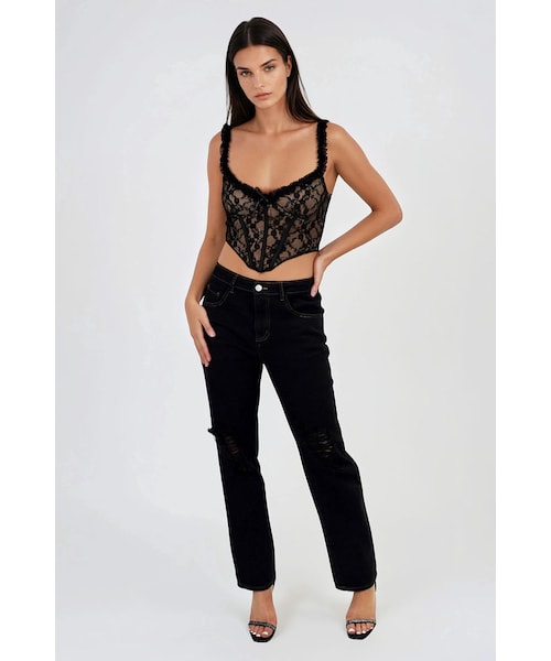 TOBI（-）の「Amp the Night Mesh Lace Cami Top - Black（トップス・レディース・other）」の3枚目の写真