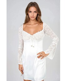 Show Off Sweetheart Lace Mini Dress - White