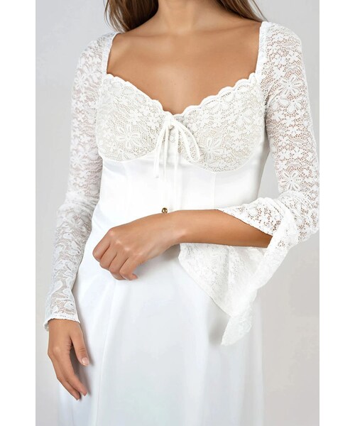 TOBI（-）の「Show Off Sweetheart Lace Mini Dress - White（ワンピース/ドレス・レディース・other）」の3枚目の写真