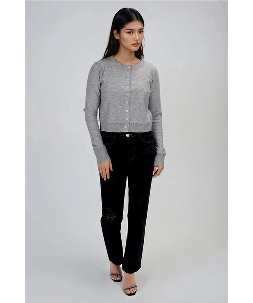 TOBI（-）の「Off the Edge Button Down Sweater Cardigan - Heather Grey（トップス・レディース・other）」の2枚目の写真