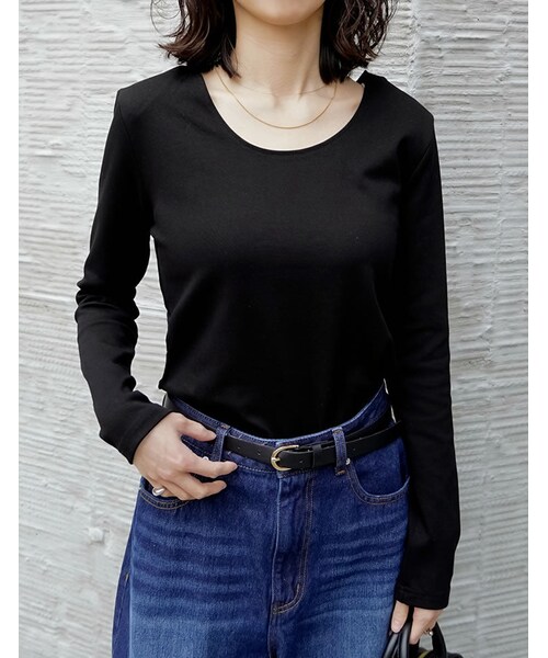 Re:EDIT（リエディ）の「前後2WAYショルダーパッドカットソー - トップス通販 | 人気レディースファッション - Re:EDIT（リエディ）（その他・レディース・ブラック/ホワイト/グレー/カーキ・M/L）」の3枚目の写真