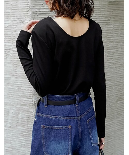 Re:EDIT（リエディ）の「前後2WAYショルダーパッドカットソー - トップス通販 | 人気レディースファッション - Re:EDIT（リエディ）（その他・レディース・ブラック/ホワイト/グレー/カーキ・M/L）」の9枚目の写真