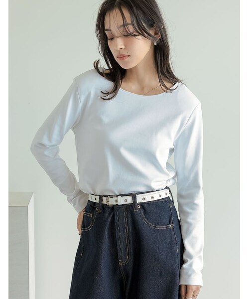 Re:EDIT（リエディ）の「前後2WAYショルダーパッドカットソー - トップス通販 | 人気レディースファッション - Re:EDIT（リエディ）（その他・レディース・ブラック/ホワイト/グレー/カーキ・M/L）」の21枚目の写真