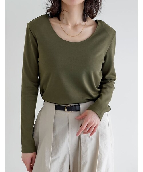 Re:EDIT（リエディ）の「前後2WAYショルダーパッドカットソー - トップス通販 | 人気レディースファッション - Re:EDIT（リエディ）（その他・レディース・ブラック/ホワイト/グレー/カーキ・M/L）」の4枚目の写真