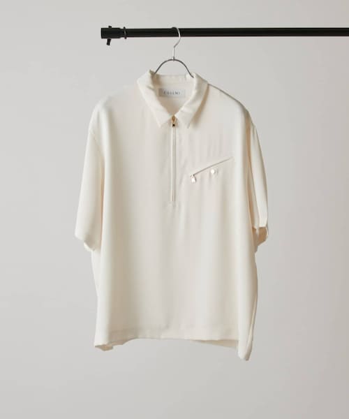 Lui's(ルイス)の「【CULLNI exclusive for Lui's】ハーフジップ半袖ポロ(ポロシャツ・メンズ・チャコールグレー/ブラック/オフホワイト・1/2)」の2枚目の写真