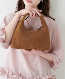 natural couture | リボン付きスエードバッグ(ハンドバッグ)