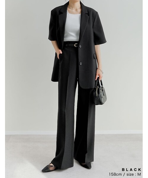 Re:EDIT(リエディ)の「ホップサックツイードストレートパンツ - パンツ通販 | 人気レディースファッション - Re:EDIT(リエディ)(その他・レディース・ブラック/グレー/ブラウン/イエローベージュ・SC/M/MT/L)」の13枚目の写真