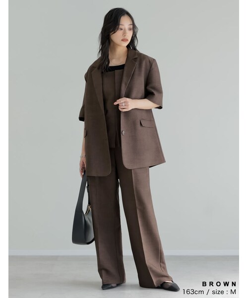 Re:EDIT(リエディ)の「ホップサックツイードストレートパンツ - パンツ通販 | 人気レディースファッション - Re:EDIT(リエディ)(その他・レディース・ブラック/グレー/ブラウン/イエローベージュ・SC/M/MT/L)」の15枚目の写真