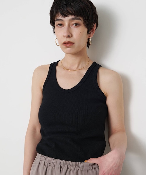 Whim Gazette（ウィムガゼット）の「ヴィンテージテレコタンク（タンクトップ・レディース・ブラウン/オフホワイト/カーキ/ブラック/ベージュ・F）」の3枚目の写真