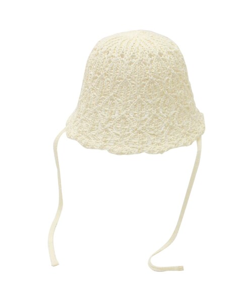 DISCOAT（ディスコート）の「レース編みコードハット（ハット・レディース・ブラック/アイボリー・FREE）」の2枚目の写真