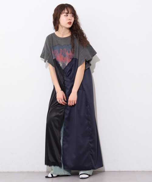 【etsinta】リメイクサテンteeワンピ