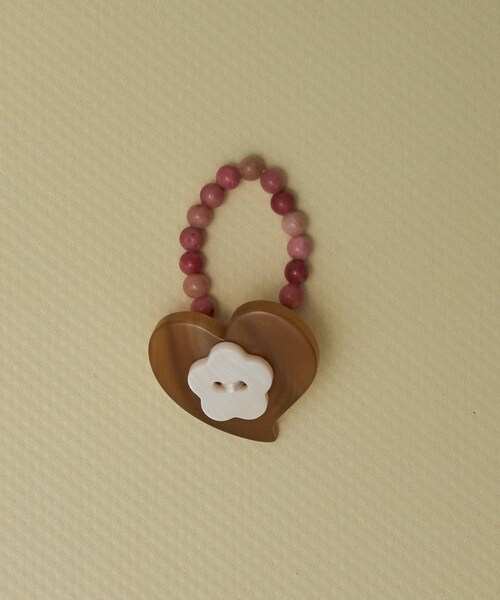 Lattice（Lattice）の「【ボタンアイテム】ボタンビーズリング（リング・レディース・ブラウン/シルバー/ピンク・FREE）」の2枚目の写真