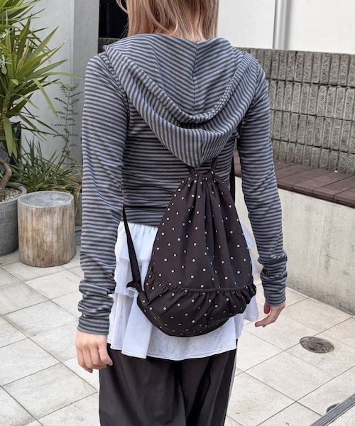 Lattice(Lattice)の「ドットナップサック(バックパック/リュック・レディース・ホワイト/ブラック・FREE)」の2枚目の写真